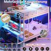 Flieks Etagenbett, Kinderbett Metallbett 140x200 cm mit Stauraumregal Schreibtisch LED&USB Bild 4