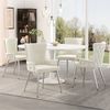 Merax Samt-Esszimmerstuhl(Set, 4 St), 4er-Set, Polsterstühle Küchenstühle luxuriöser Wohnzimmer-Schlafzimmer-Loungesessel mit vier silberfarbenen Metallstützbeinen, Beige Bild 2