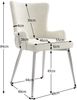 Merax Samt-Esszimmerstuhl(Set, 4 St), 4er-Set, Polsterstühle Küchenstühle luxuriöser Wohnzimmer-Schlafzimmer-Loungesessel mit vier silberfarbenen Metallstützbeinen, Beige Bild 4