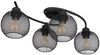 LED Deckenleuchte, 4-Flammig, Holz, Gitterschirme, schwarz, L 60 cm Bild 4