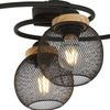 LED Deckenleuchte, 4-Flammig, Holz, Gitterschirme, schwarz, L 60 cm Bild 5