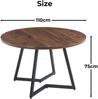 Esstisch 110x110x75 cm in Walnussoptik mit MDF-Tischplatte und Metallgestell Bild 2