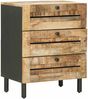 vidaXL Nachttisch Natur 50 x 33 x 62 cm Massivholz Mango 4018853 Bild 2