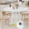 GarveeMore Esstisch runder 47 Zoll aus Holz,robuster Holzsockel für 4 Personen, Küchentische mit Holzsockel für Esszimmer,Küche,Wohnzimmer Bild 4
