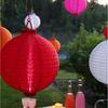 MARELIDA LED Lampion LED Lampion kaltweiße LED D: 20cm Kugel Laterne Partylampion rot, LED Classic, kaltweiss (5300K bis 6000K) Bild 3