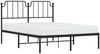 vidaXL Bettgestell mit Kopfteil, Metall, Schwarz, 150x200 cm Bild 4