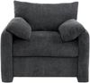 Relaxsessel 96x82x84 cm Grau aus Chenille mit hochelastischer Polsterung und Massivholz-Eisenrahmen Bild 5
