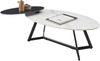 Couchtisch >Jenny< drehbare Aufsatzplatte, weiß / schwarz, Keramik - 110x41x60cm (BxHxT) Bild 2