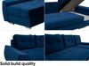 MEBLINI Schlafcouch mit Bettkasten - FURLA - 250x151x90cm Links - Blau Samt - Kleines Ecksofa mit Schlaffunktion - Sofa mit Relaxfunktion und Kissen - Kleine Couch L-Form - Eckcouch Bild 3