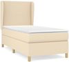 Boxspringbett mit Matratze Stoff Creme 90x200 cm Bild 2