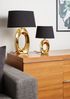 Design Tischleuchte, Keramik, gold-schwarz, H 33 cm, TABA Bild 4