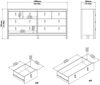 Dmora Kommode Wendy, Wohnzimmerbuffet, Wohnzimmer-Sideboard, Moderne Küchen-Speisekammer, 160x38 h80 cm, Weiß Bild 3