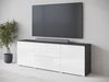 TV-Lowboard Doppo 180 (Farbe: Matera / Weiß Hochglanz, mit weißer LED Beleuchtung) Bild 3
