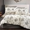 ZIRVEHOME Bettwäsche Baumwolle Bettwäsche-Set Beige Bettbezug Schwarz geblümt Evla V1, Renforce, 2 teilig, Baumwolle Bettbezug Beige mit Blumenmuster in Schwarztönen Bild 2