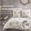 ZIRVEHOME Bettwäsche Baumwolle Bettwäsche-Set Beige Bettbezug Schwarz geblümt Evla V1, Renforce, 2 teilig, Baumwolle Bettbezug Beige mit Blumenmuster in Schwarztönen Bild 3