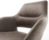 Drehstuhl Yago-Flex mit Armlehnen Mikrofaser Taupe Vintage Kreuzgestell breit Schwarz 360° drehbar Wippfunktion Taschenfederkern Bild 4