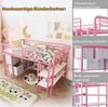 Kinderhochbett aus Metall mit Stauraum, 90x200 cm, Rosa, ohne Matratze Bild 5