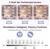 SONNI Schminktisch Schminktisch mit LED-Beleuchtung/ohne LED, Weiß & Schwarz, Eck-Schminktisch, mit LED-Beleuchtung und Spiegel, 110 x 141.5 cm Bild 2
