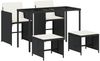 vidaXL 5-tlg. Garten-Essgruppe mit Kissen Schwarz Poly Rattan 365080 Bild 2