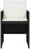 vidaXL 5-tlg. Garten-Essgruppe mit Kissen Schwarz Poly Rattan 365080 Bild 5