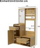 Merax 180cm Kompaktgarderobe, Modernes Multifunktionales Eingangsregal – Elegante holzfarbene Aufbewahrung mit Spiegel Bild 4
