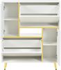 MODFU Schuhschrank mit Hochglanzfront (Schuhbank, Schuhregal, Schuhkommode, 1-St, 2 Scharniertüren, 2 Klapptür) 16-farbigem LED-Licht Bild 2
