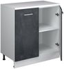 Küchenschrank für Dachschrägen R-Line Schwarz Beton 80 cm ohne Schräge mit 2 Türen Vicco Bild 3