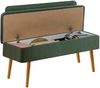 Dmora Bank Barthelemy, Mehrzweckbank, Gastplatz, Balkonbank mit mehreren Positionen, 90x39 h40 cm, Eiche und Grün Bild 4