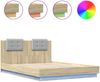 vidaXL Bettgestell mit Kopfteil & LED-Leuchten Sonoma-Eiche 140x200 cm 3210012 Bild 2