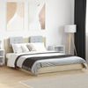 vidaXL Bettgestell mit Kopfteil & LED-Leuchten Sonoma-Eiche 140x200 cm 3210012 Bild 1