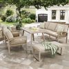 HAUSS SPOLE Gartenlounge-Set 7 Sitzer Gartensofa Handgeflochten Armlehnen Stahlrahmen Coffeetable, (modular mit Handgeflecht Beige, Sessel-Sofa*2 Ecksofa*1 Einzelsofa*2 Tisch*1) Bild 5