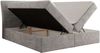 Boxspringbett DAGOS 140 x 200 cm mit Kopfteil, Lattenrost und Stauraum – Doppelbett mit Matratze & Topper Visco , stabile Konstruktion, Bettkasten, modernes Design - Hellgrau Schenille grob gewebt - H4 Bild 4