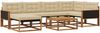 vidaXL Outdoor-Sofagarnitur 7 pcs Natur und Beige Massivholz Akazie 3381545 Bild 2