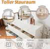 Cremeweißes Sideboard Mit 6 Schubladen Romantischer Luxus Stil Mit Geschwungenen Bögen Und Metallgriffen Aufbewahrungskommode Mit Kippsicherung 120cm Breit Für Schlafzimmer Wohnzimmer Kleiderschrank, 82cmx40cmx120cm, Weiß Bild 5