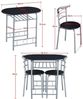 Yaheetech Esszimmer-Set Essgruppe mit 2 Stühlen, Esszimmergruppe 3-teilig, Schwarz Bild 4