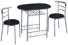 Yaheetech Esszimmer-Set Essgruppe mit 2 Stühlen, Esszimmergruppe 3-teilig, Schwarz Bild 1