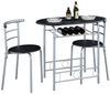Yaheetech Esszimmer-Set Essgruppe mit 2 Stühlen, Esszimmergruppe 3-teilig, Schwarz Bild 1