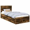 vidaXL Bettrahmen Geräucherte Eiche 90 x 190 cm Ingenieurs Holz 3408023 Bild 2