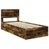 vidaXL Bettrahmen Geräucherte Eiche 90 x 190 cm Ingenieurs Holz 3408023 Bild 4
