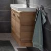 FACKELMANN MILANO Gäste WC Waschtisch Set 55 cm breit, Braun, Waschbecken Keramik Weiß Bild 2