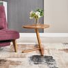 Runder Holztisch mit Z-förmigem Bein, moderner Beistelltisch im minimalistischen Stil für Wohnzimmer & Schlafzimmer Bild 3