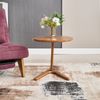 Runder Holztisch mit Z-förmigem Bein, moderner Beistelltisch im minimalistischen Stil für Wohnzimmer & Schlafzimmer Bild 2