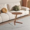 Runder Holztisch mit Z-förmigem Bein, moderner Beistelltisch im minimalistischen Stil für Wohnzimmer & Schlafzimmer Bild 5