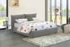 Dmora Doppelbett Aghineo, Bettkasten mit Stoffbezug, 100 % Made in Italy, Öffnung vorne, geeignet für Matratzen 160 x 200 cm, Grau Bild 2
