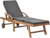 vidaXL Sonnenliegen mit Auflagen 2 Stk. Massivholz Teak Dunkelgrau 3054634 Bild 2