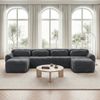 Flieks 4-Sitzer Sofa, U-förmiges Sofa, Schlafsofa, rahmenlos modular mit 2 Ottoman & 4 Kissen, rutschfester Boden, Plüsch, Grau Bild 2
