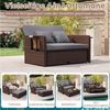 COSTWAY Loungebett, Rattan, 2-Personen, 3 in 1, mit verstellbarer Rückenlehne Bild 3