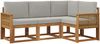 vidaXL Outdoor-Sofagarnitur 4 pcs Natürlich und Hellgrau Polyester 3385177 Bild 2