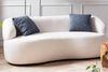 Nierensofa 3-Sitzer Bouclé mit abgerundeten Armlehnen Weiß 170 x 95 x 70 cm Bild 3