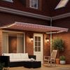 vidaXL Manuelle Gelenkarmmarkise mit LEDs Rot und Weiß 5 x 3 m 3419331 Bild 3
